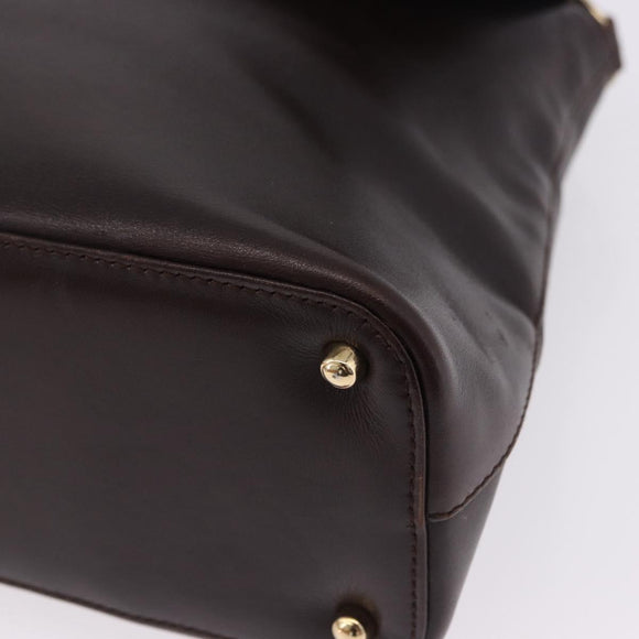 GUCCI Shoulder Bag Leather Black Gold 001 3444 1804 Auth ka5785
