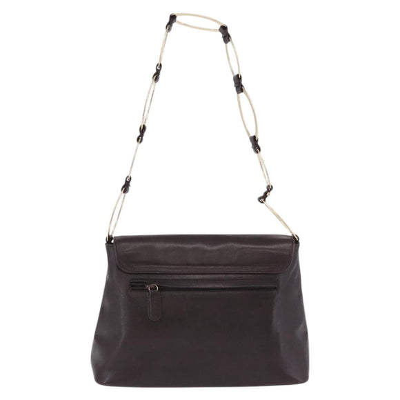 GUCCI Shoulder Bag Leather Black Gold 001 3444 1804 Auth ka5785