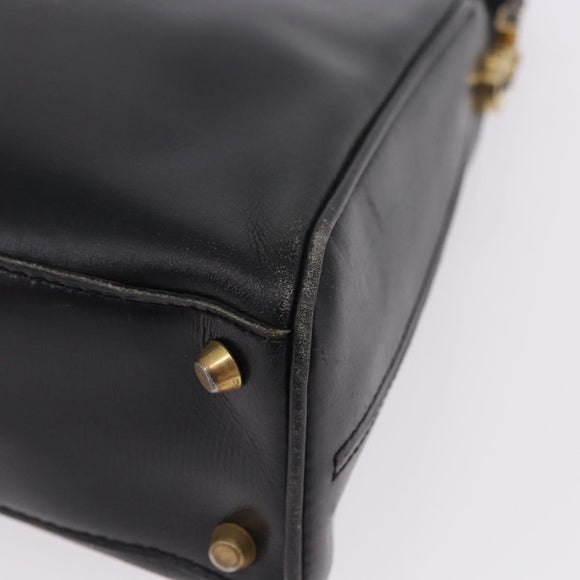 BALENCIAGA Shoulder Bag Leather Black Gold Auth ka5786