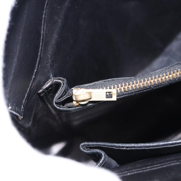 BALENCIAGA Shoulder Bag Leather Black Gold Auth ka5786