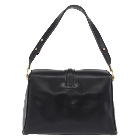 BALENCIAGA Shoulder Bag Leather Black Gold Auth ka5786