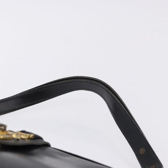 BALENCIAGA Shoulder Bag Leather Black Gold Auth ka5786