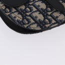 Christian Dior Trotter Canvas Saddle Oblique Jacquard Bag Navy Auth ka5789M-14