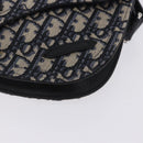 Christian Dior Trotter Canvas Saddle Oblique Jacquard Bag Navy Auth ka5789M-15