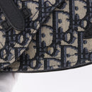 Christian Dior Trotter Canvas Saddle Oblique Jacquard Bag Navy Auth ka5789M-18
