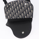 Christian Dior Trotter Canvas Saddle Oblique Jacquard Bag Navy Auth ka5789M-9