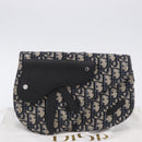 Christian Dior Trotter Canvas Saddle Oblique Jacquard Bag Navy Auth ka5789M-12