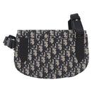 Christian Dior Trotter Canvas Saddle Oblique Jacquard Bag Navy Auth ka5789M-2