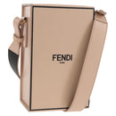 FENDI Shoulder Bag Leather Beige Gold Auth ka578M-1