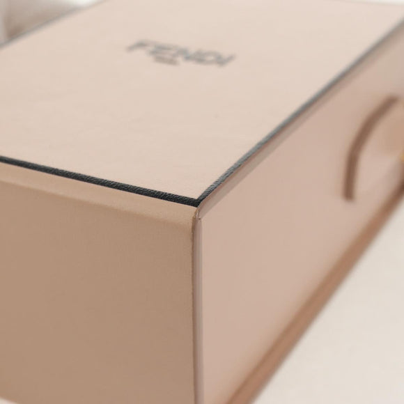 FENDI Shoulder Bag Leather Beige Gold Auth ka578M