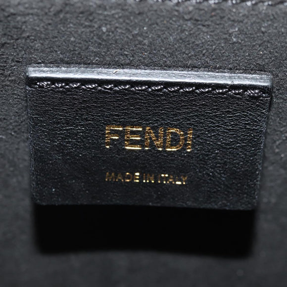 FENDI Shoulder Bag Leather Beige Gold Auth ka578M