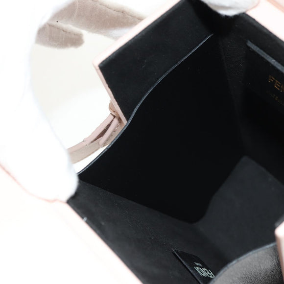 FENDI Shoulder Bag Leather Beige Gold Auth ka578M