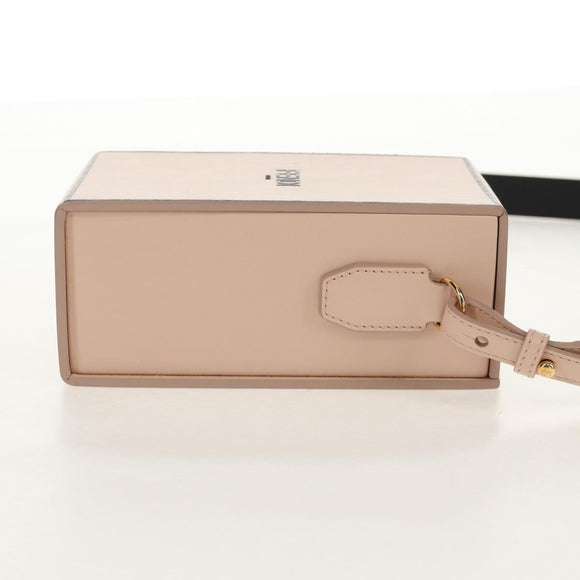 FENDI Shoulder Bag Leather Beige Gold Auth ka578M