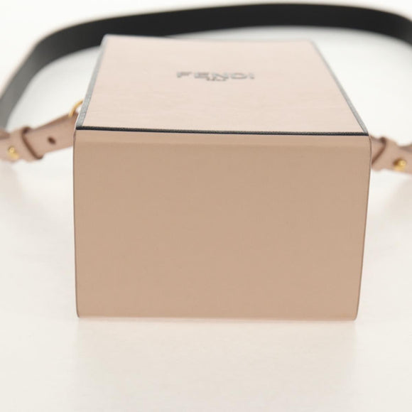 FENDI Shoulder Bag Leather Beige Gold Auth ka578M