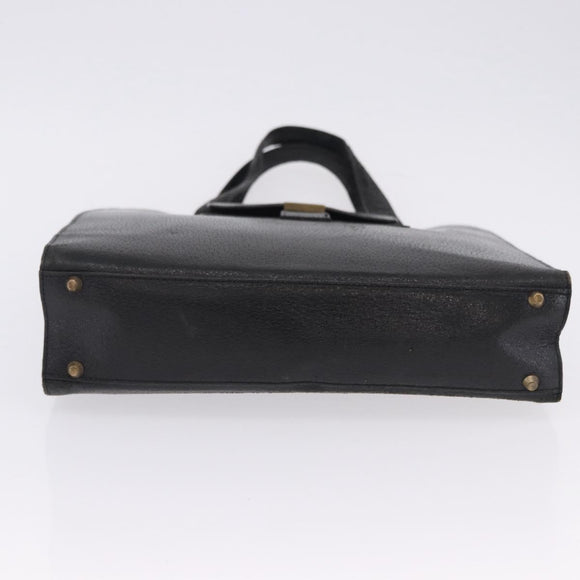 SAINT LAURENT Tote Bag Leather Black Auth ka5791