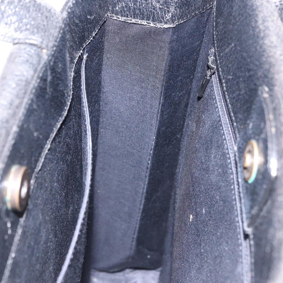 SAINT LAURENT Tote Bag Leather Black Auth ka5791