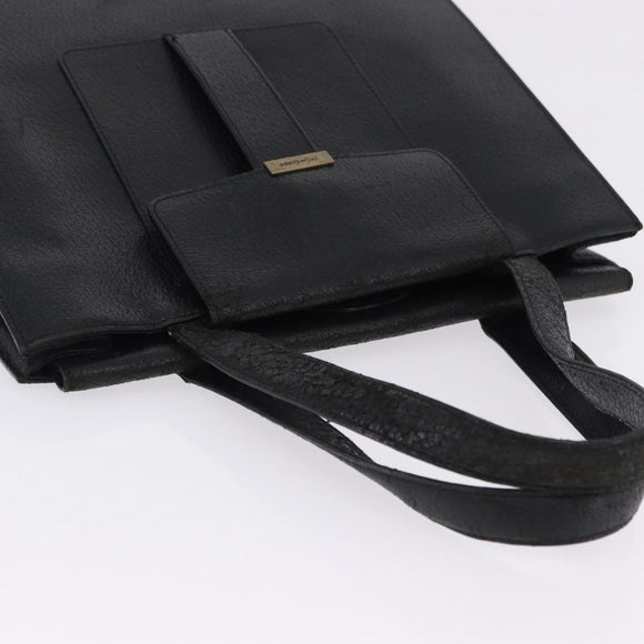 SAINT LAURENT Tote Bag Leather Black Auth ka5791