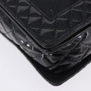 CHANEL Matelasse Boy Chanel Chain Bag Patent leather Black CC Auth ka5793V-9