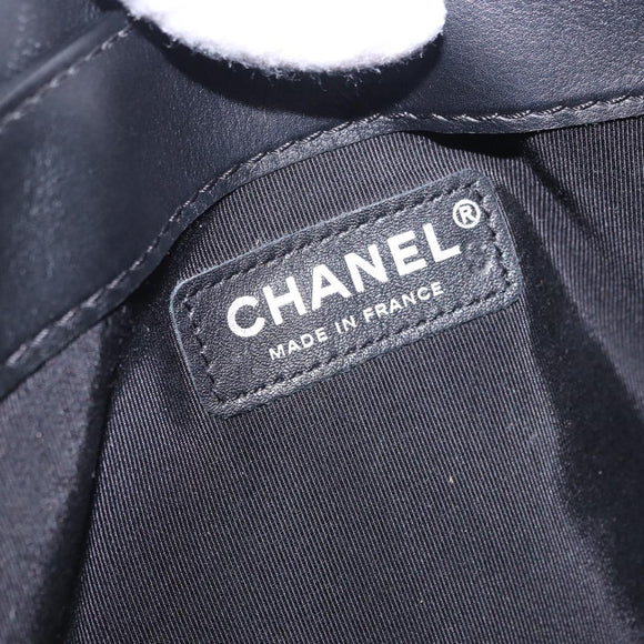 CHANEL Matelasse Boy Chanel Chain Bag Patent leather Black CC Auth ka5793V