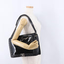 CHANEL Matelasse Boy Chanel Chain Bag Patent leather Black CC Auth ka5793V-25