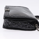 CHANEL Matelasse Boy Chanel Chain Bag Patent leather Black CC Auth ka5793V-3