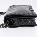 CHANEL Matelasse Boy Chanel Chain Bag Patent leather Black CC Auth ka5793V-4