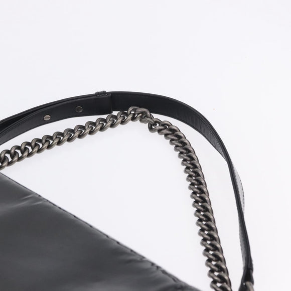 CHANEL Matelasse Boy Chanel Chain Bag Patent leather Black CC Auth ka5793V
