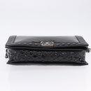 CHANEL Matelasse Boy Chanel Chain Bag Patent leather Black CC Auth ka5793V-5