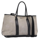 HERMES Garden Party PM Hand Bag Canvas 2way Gray Silver Auth ka5795-1