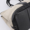 HERMES Garden Party PM Hand Bag Canvas 2way Gray Silver Auth ka5795-16