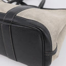 HERMES Garden Party PM Hand Bag Canvas 2way Gray Silver Auth ka5795-17