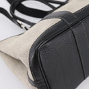 HERMES Garden Party PM Hand Bag Canvas 2way Gray Silver Auth ka5795-18