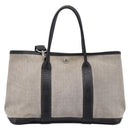 HERMES Garden Party PM Hand Bag Canvas 2way Gray Silver Auth ka5795-13