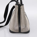 HERMES Garden Party PM Hand Bag Canvas 2way Gray Silver Auth ka5795-4