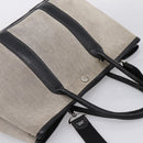 HERMES Garden Party PM Hand Bag Canvas 2way Gray Silver Auth ka5795-6