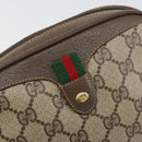 GUCCI GG Supreme Web Sherry Line Bag PVC Beige Gold 156 02 066 Auth ka5796-15