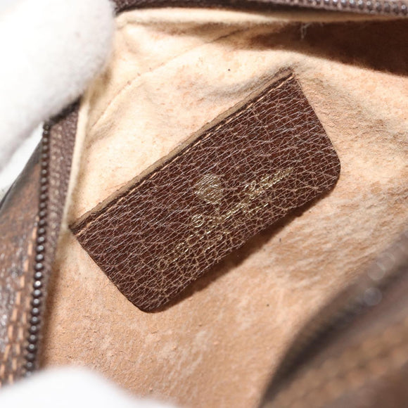 GUCCI GG Supreme Web Sherry Line Bag PVC Beige Gold 156 02 066 Auth ka5796