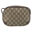 GUCCI GG Supreme Web Sherry Line Bag PVC Beige Gold 156 02 066 Auth ka5796-3