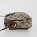 GUCCI GG Supreme Web Sherry Line Bag PVC Beige Gold 156 02 066 Auth ka5796-5