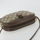 GUCCI GG Supreme Web Sherry Line Bag PVC Beige Gold 156 02 066 Auth ka5796-6