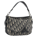 Christian Dior Trotter Canvas Saddle Oblique Jacquard Bag Navy Auth ka5797A-1