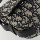 Christian Dior Trotter Canvas Saddle Oblique Jacquard Bag Navy Auth ka5797A-11