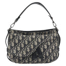 Christian Dior Trotter Canvas Saddle Oblique Jacquard Bag Navy Auth ka5797A-2