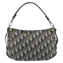 Christian Dior Trotter Canvas Saddle Oblique Jacquard Bag Navy Auth ka5797A-3