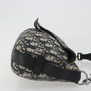 Christian Dior Trotter Canvas Saddle Oblique Jacquard Bag Navy Auth ka5797A-4