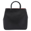 GUCCI Bamboo Hand Bag Leather Black Gold 002 1060 Auth ka5801-2