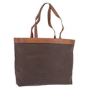CELINE Macadam Canvas Tote Bag PVC Leather Brown Gold Auth ka5802-1