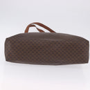 CELINE Macadam Canvas Tote Bag PVC Leather Brown Gold Auth ka5802-6