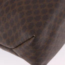 CELINE Macadam Canvas Tote Bag PVC Leather Brown Gold Auth ka5802-15