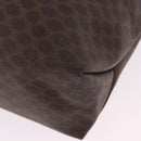 CELINE Macadam Canvas Tote Bag PVC Leather Brown Gold Auth ka5802-16